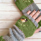 Basic Gestrickte Handschuhe mit Blumenmuster