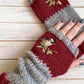 Basic Gestrickte Handschuhe mit Blumenmuster