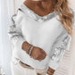 Sequins Contrast Fluffy Long Sleeve Sweater