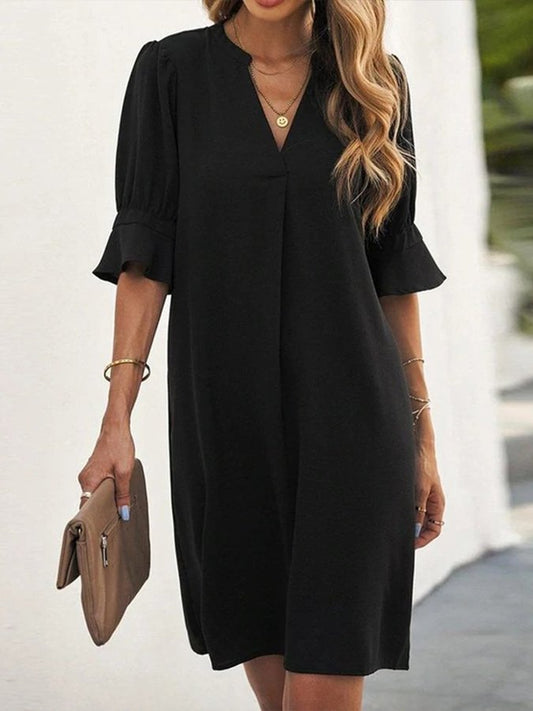 Women's Simple V-Neck Loose Dress