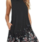 Round Neck Sleeveless Print Dress