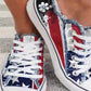 Women's Leisure Independence Day Flag Printed Canvas Shoes