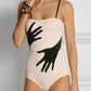 Fashion Colorblock Abstract Print One Piece Swimsuit Set