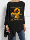 Women's ON A DARK DESERT HIGHWAY COOL WIND IN MY HAIR Halloween Graphic Casual Irregular Top