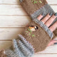 Basic Gestrickte Handschuhe mit Blumenmuster