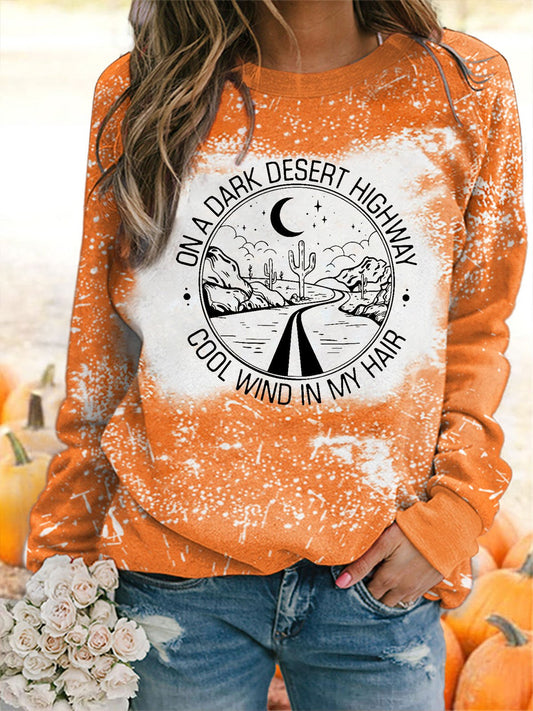 Women&#039;s On a Dark Desert Highway Cool wind in my Hair Halloween Sweatshirt