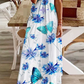 Butterfly Spaghetti Casual Maxi Dress