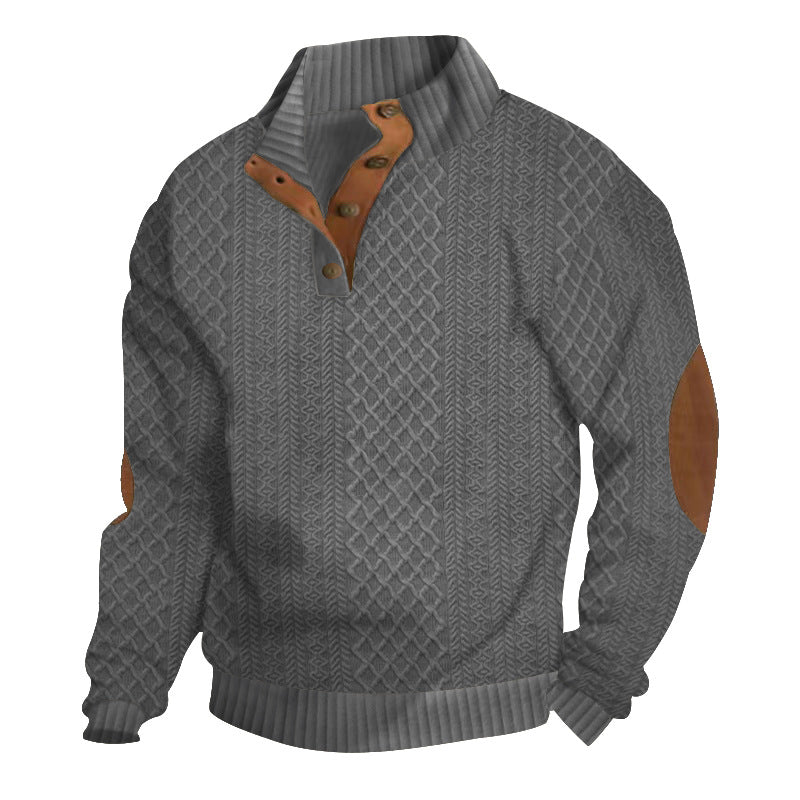 Christmas 70% OFF- Siegfried  Men's Outdoor Casual Stand Cashmere Button Long Sleeve Sweater
