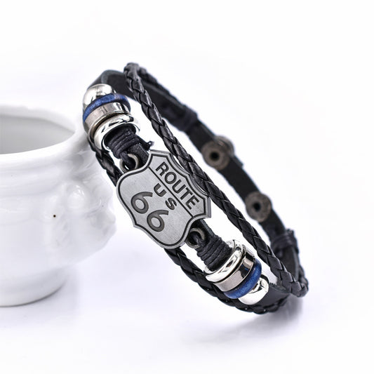Route 66 Mother's Road Multilayer Leather Hand
