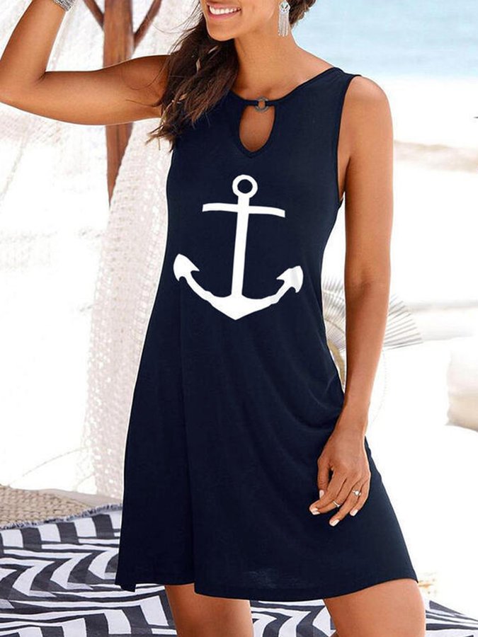 Sailor Print Sexy Beach Dress