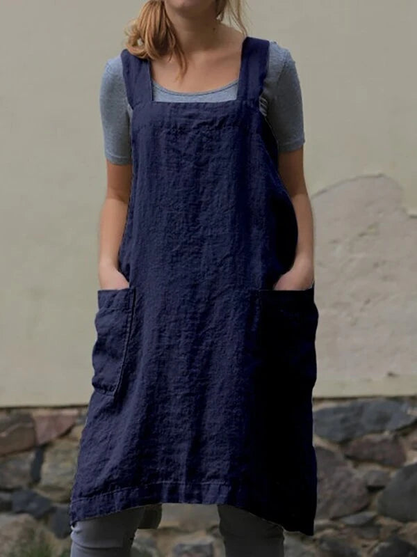 Square Cross Apron Pinafore Dress