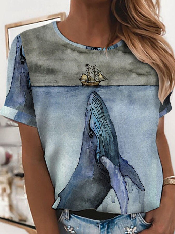 Whale Print T-Shirt