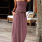 Solid Strapless Maxi Dress