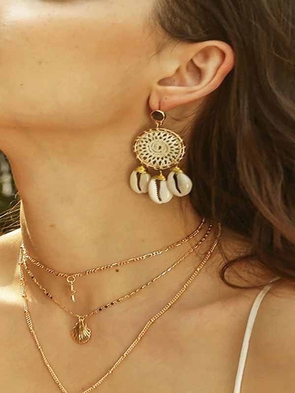Vintage Conch Circle Earrings