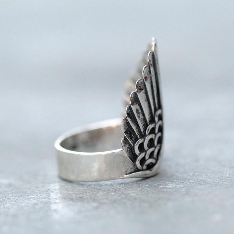 Vintage Opening Adjustable Angel Wings Ring