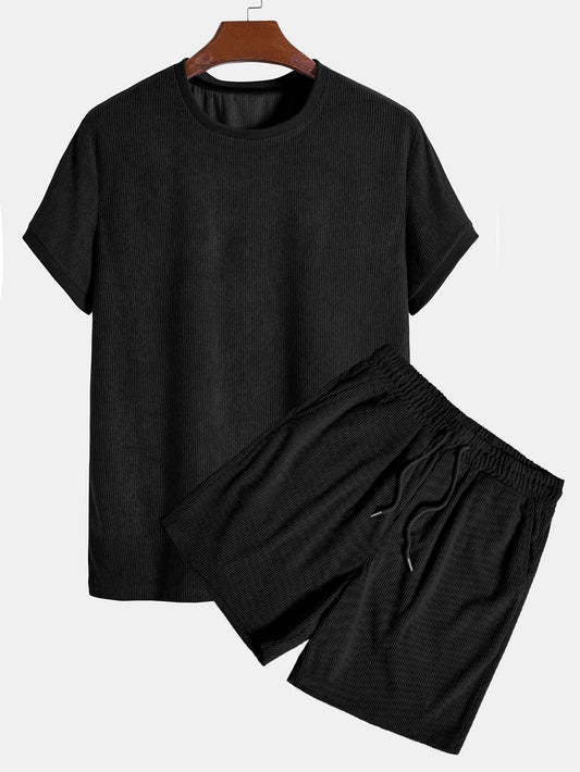 Stretch Corduroy Ringer T-Shirt & Corduroy Shorts