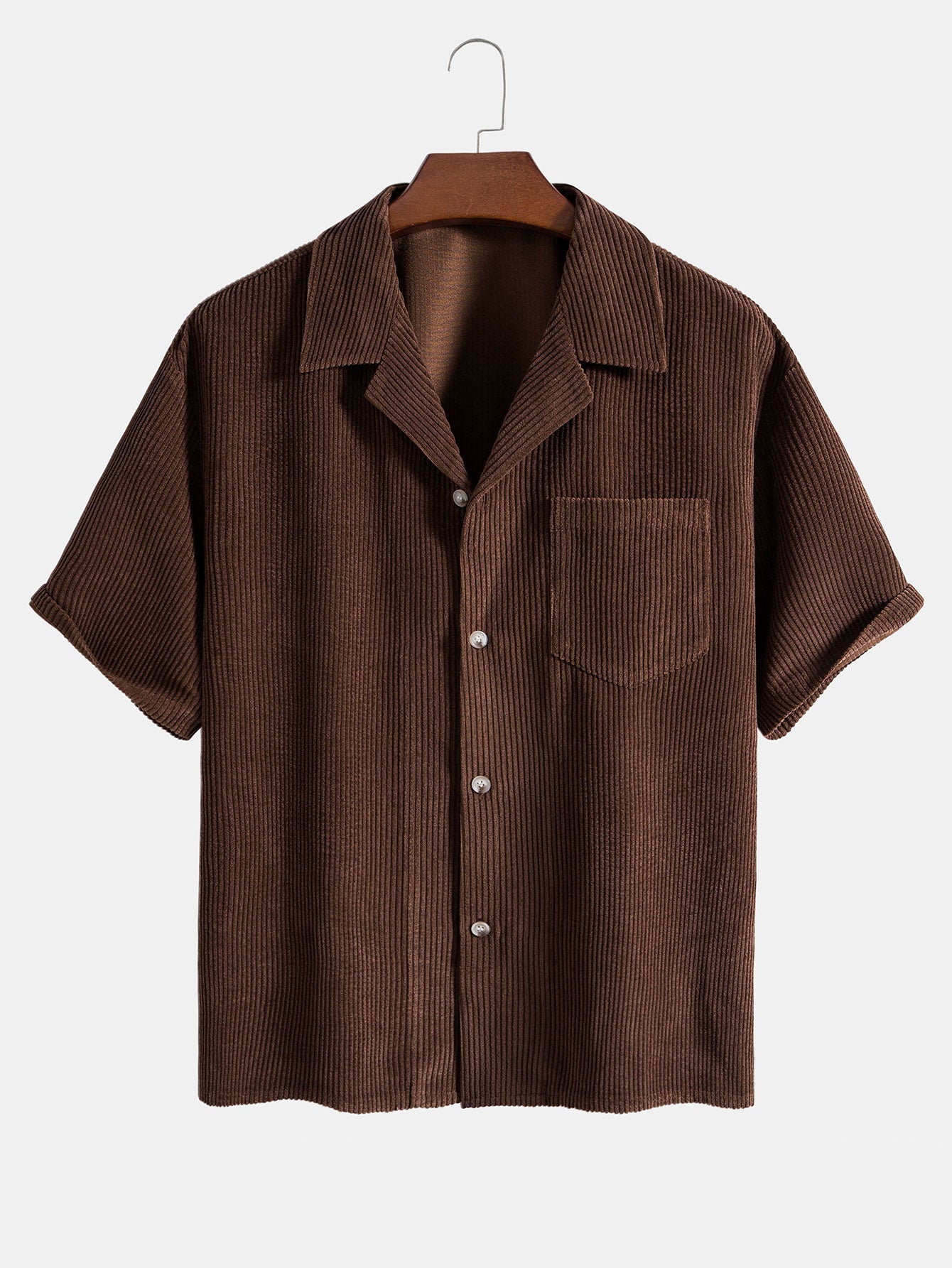 Short Sleeve Corduroy Boxy Shirt & Corduroy Shorts