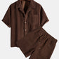 Short Sleeve Corduroy Boxy Shirt & Corduroy Shorts