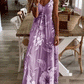 Slim Long Flower Strapless Dress