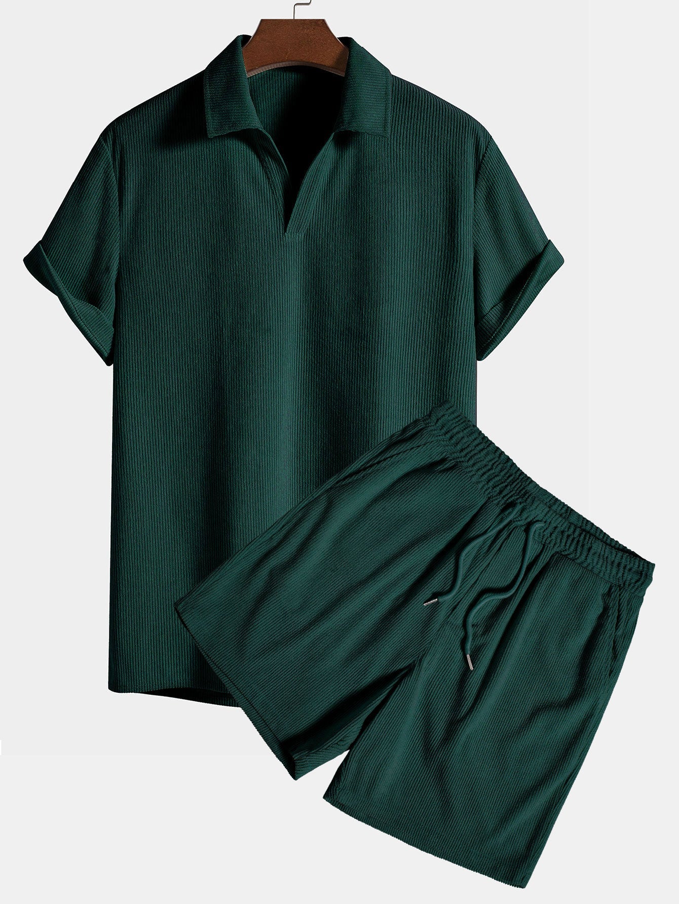 Short Sleeve Corduroy Polo Shirt & Corduroy Shorts