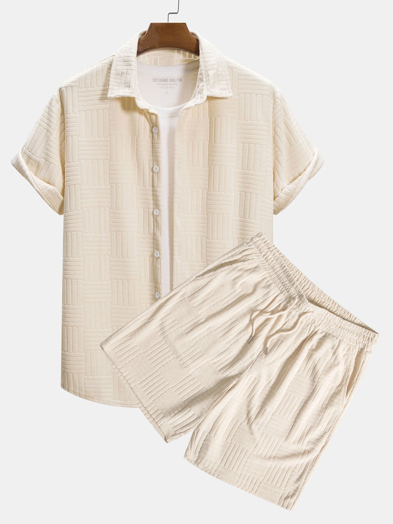 Towelling Jacquard Shirt & Shorts