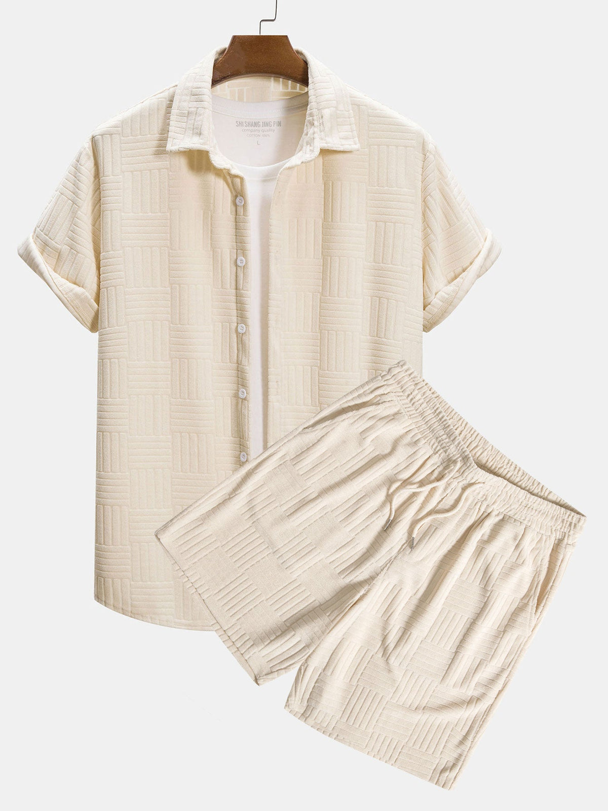 Towelling Jacquard Shirt & Shorts