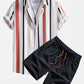Striped Button Up Shirt & Swim Shorts