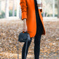 Fashion Chic Solid Color Stand Collar Coat