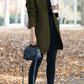 Fashion Chic Solid Color Stand Collar Coat