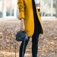 Fashion Chic Solid Color Stand Collar Coat