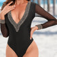 Women's Solid Color Long Sleeve Sunscreen One Piece Swimsuit