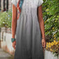 Women's Gradient Cotton And Linen Mid-Rise Dress