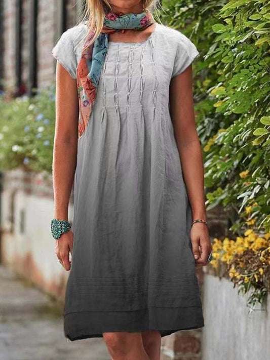 Women's Gradient Cotton And Linen Mid-Rise Dress