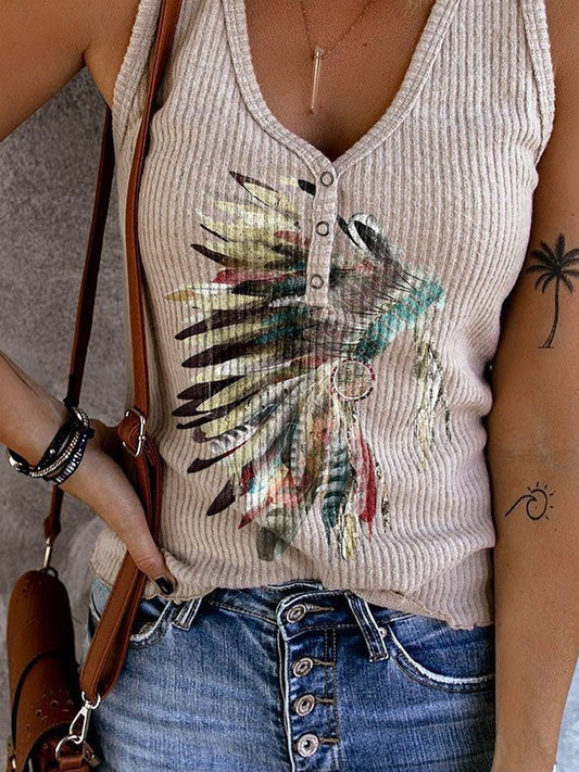 Vintage Western Print Vest