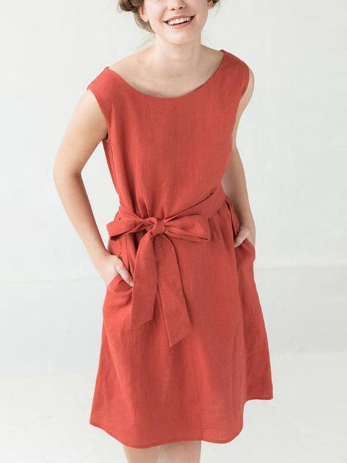 Women's Loose Casual Cotton Linen Dress