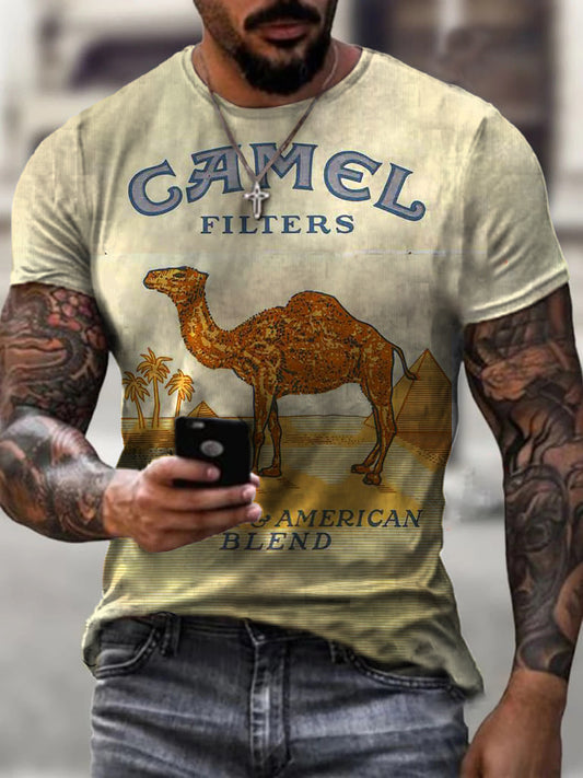 Mens Retro Printed Short Sleeve T-Shirt