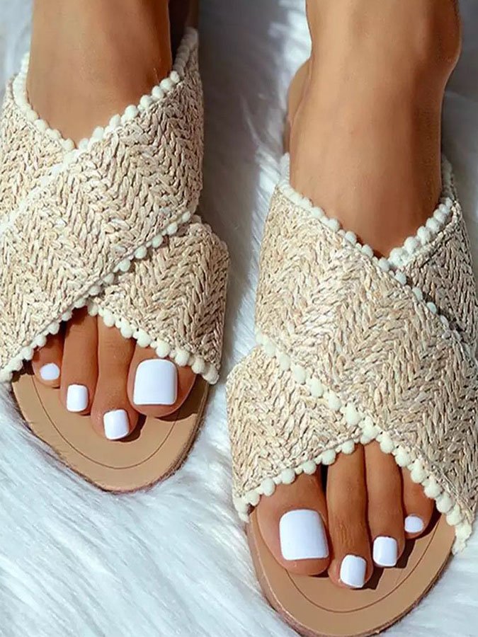 Cross Flat Beach Slippers