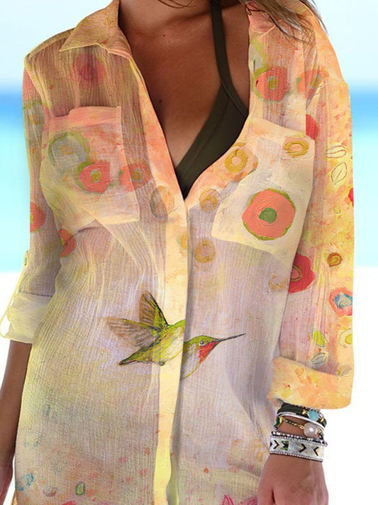 Casual Printed Mid-Length Shirt