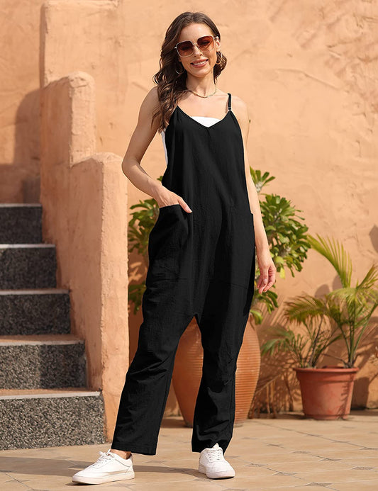 Womens Casual Wide Leg Jumpsuit