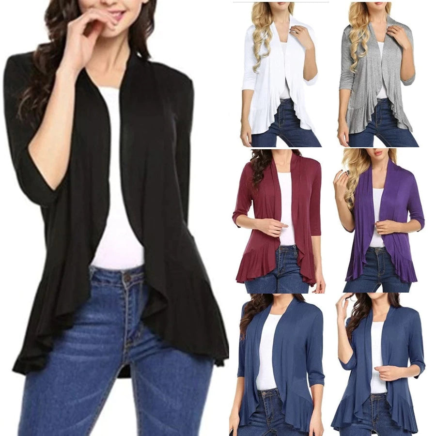 Women's Casual Lightweight Open Front Long Sleeve Cardigans