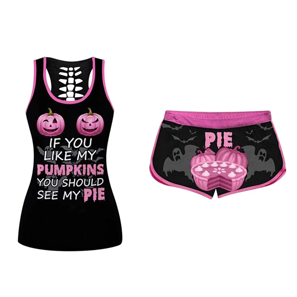 Halloween Sleeveless Tank Top Set