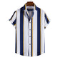 2022 Printed Striped Male Casual Short Sleeve