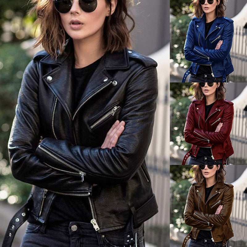 Zipper  Leather Jacket