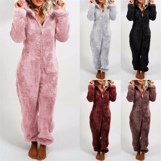 Winter Warm Pyjamas Women Onesies Fluffy Fleece Jumpsuits