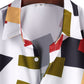 Geometric Color Block Print Button Up Shirt & Swim Shorts