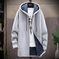 2022 Men Casual Sweaters Jacket Slim Long Thick Warm Hooded Sweater Coat