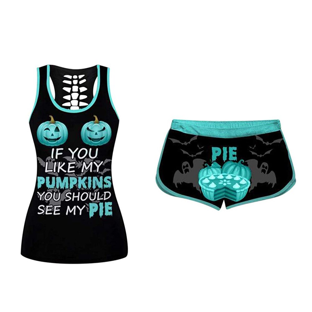 Halloween Sleeveless Tank Top Set