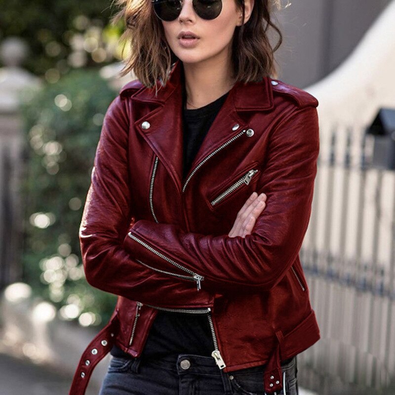 Zipper  Leather Jacket