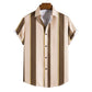 2022 Printed Striped Male Casual Short Sleeve