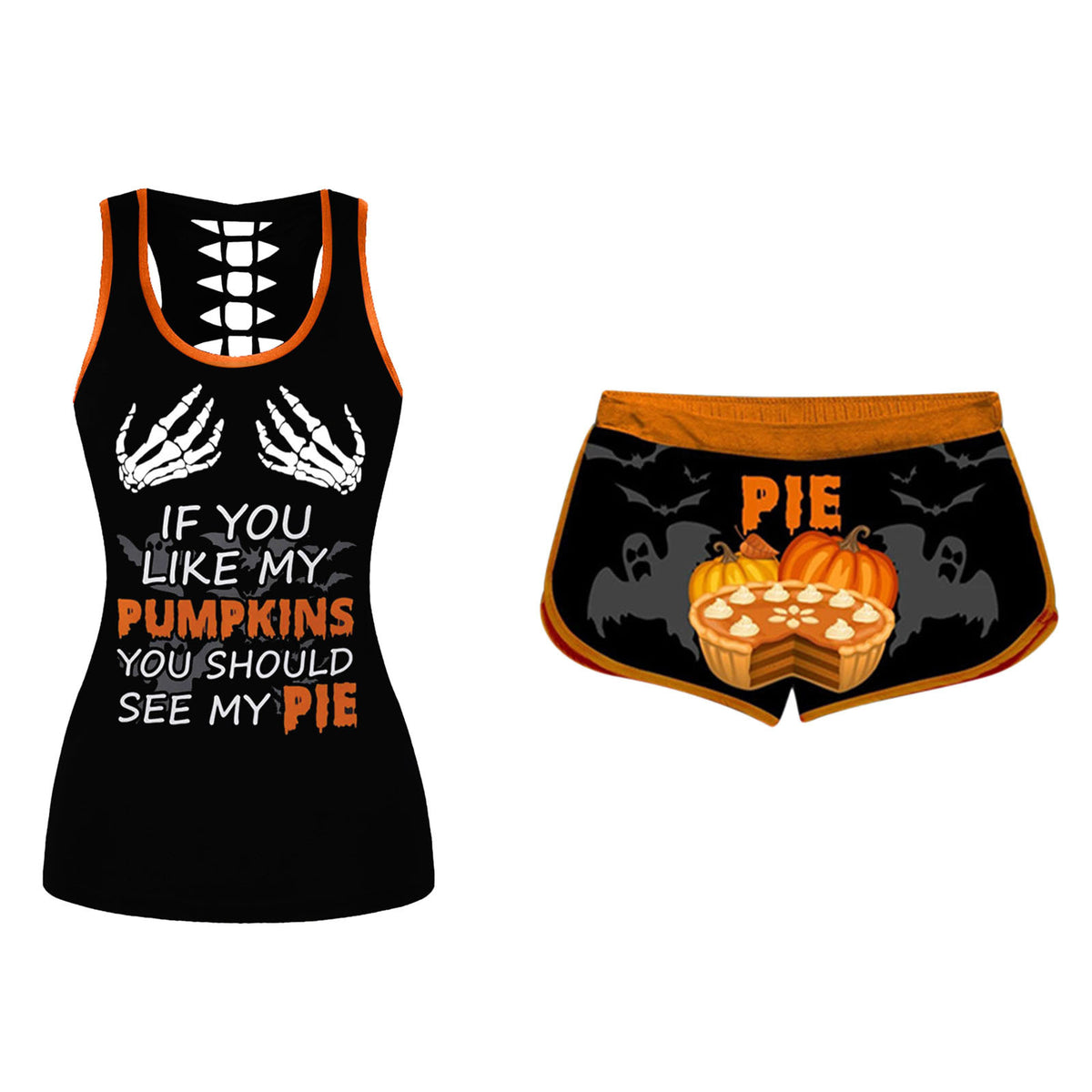 Halloween Sleeveless Tank Top Set